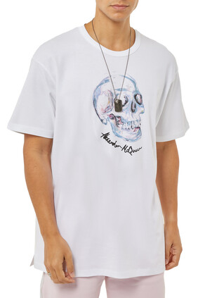 Watercolor Skull Printed T-shirt
